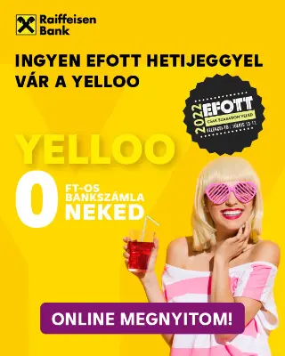 YELLOO bankszámla ingyen Efott heti jeggyel