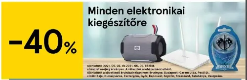 40% minden elektronikai kiegészítőre