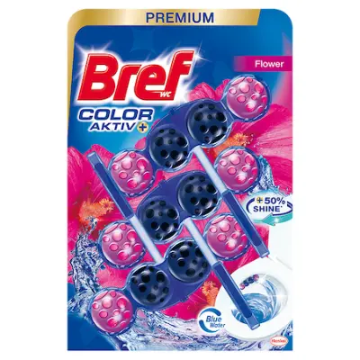 Bref Blue Aktiv Fresh Flowers toalett frissítő, 3x50g