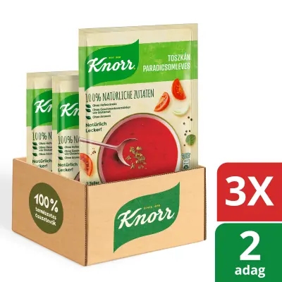 KNORR 100% Természetes Toszkán paradicsomleves, 3x58 g