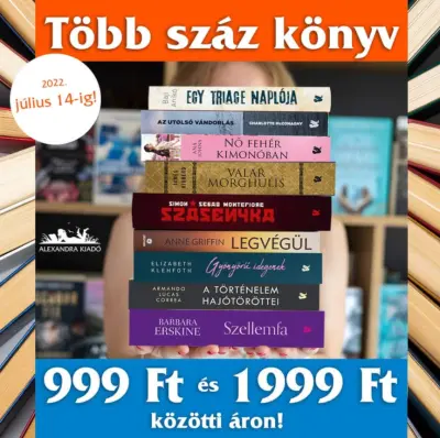 230 különböző könyv 999 Ft-tól 1999 Ft-ig