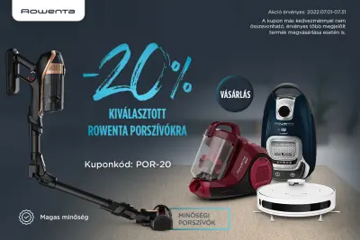 20% kedvezmény a kiválasztott Rowenta porszívókra