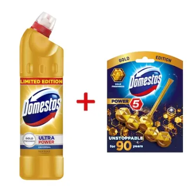 Domestos Gold fertőtlenítő és Power5 WC-rúd