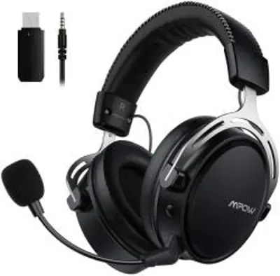 Mpow Air 2.4G Bluetooth gamer headset, Fekete/Piros (BMBH415ARSD)