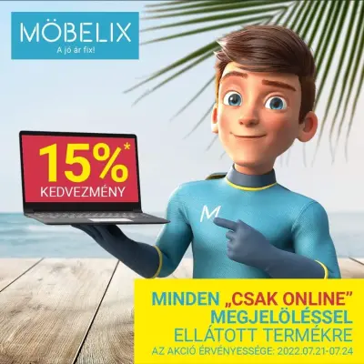 15% kedvezmény a csak online rendelhető termékekre