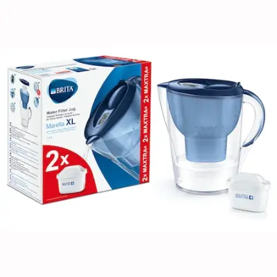 Brita BR1040565 Marella XL 3.5 L-es vízszűrő kancsó, 2 darab Maxtra+ szűrőbetéttel, Kék