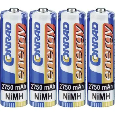 Ceruza akku AA, NiMH, 1,2V 2750 mAh, 4 db