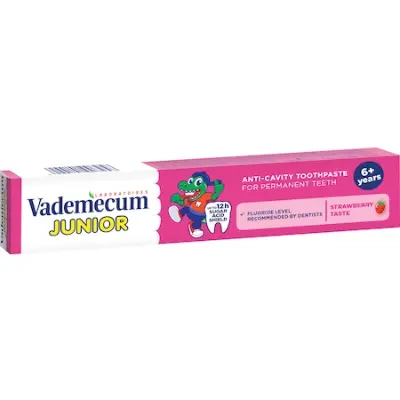 Vademecum Junior Strawberry/Spearmint 6+ fogkrém, 75 ml