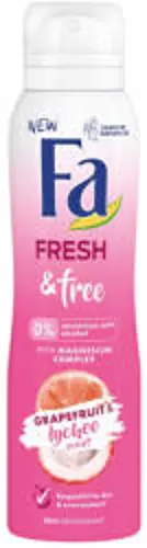 Fa Fresh & Free Grapefruit Lychee deospray, 150ml