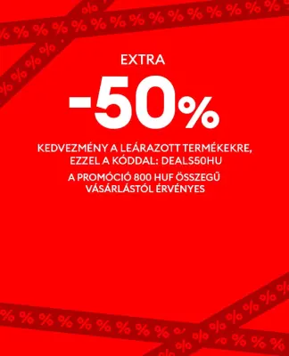 50% kedvezmény a leakciózott termékre