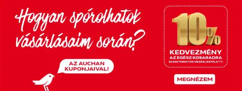 10% kedvezményre jogosító kupon a vásárlások után