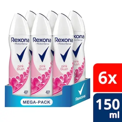 REXONA Pink Blush női izzadásgátló dezodor, 6x150ml